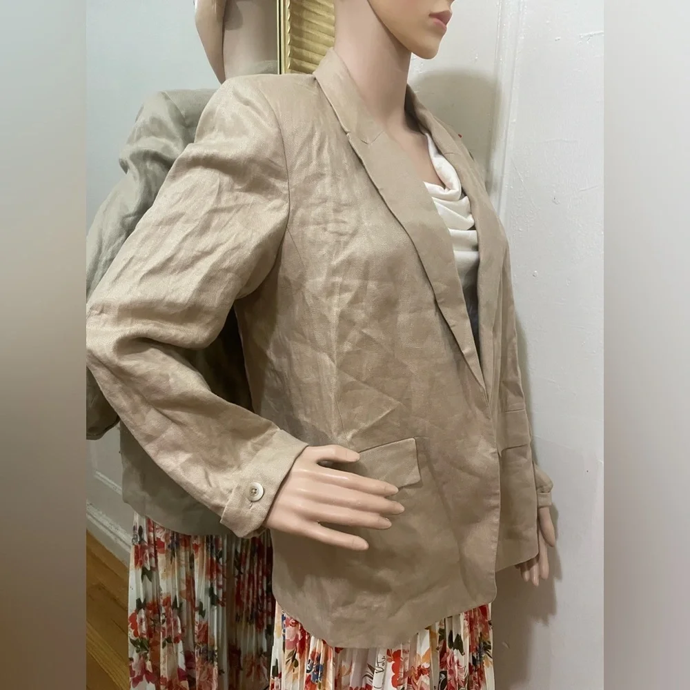 Caroll Paris Classic Women's Linen Blazer - Beige